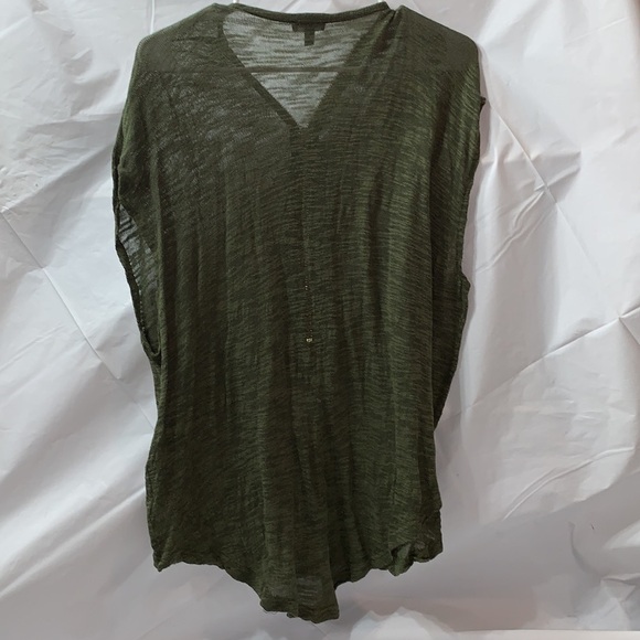 EXPRESS Green Sheer Sleeveless Half zip Shirt Size XS/S - Picture 4 of 5